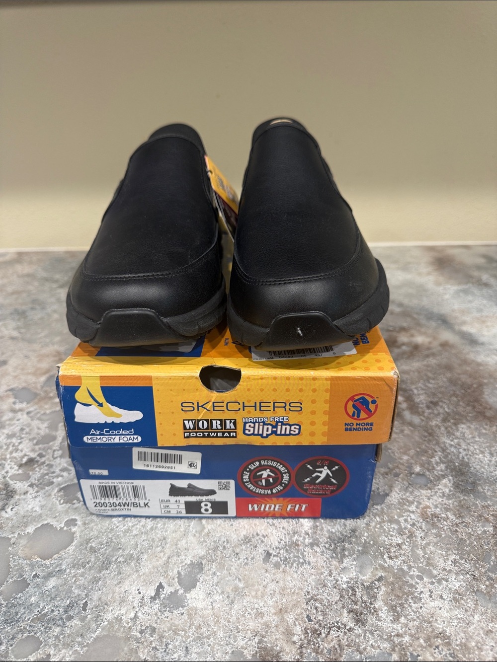 Skechers Black Slip-In Work Loafers